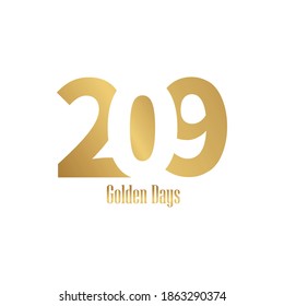 209 golden logo vector, 209 illustration icon design vector, 209 Lettertype