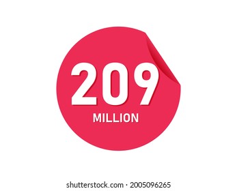 209 million texts on the white background