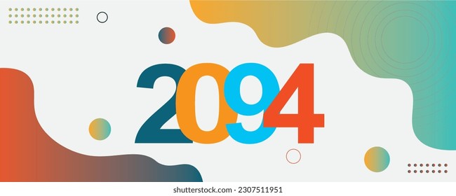 2094 Year logo text design for cover photo. Number design template. vector illustration