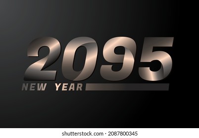 2095 Vector Isolated on Black background, 2095 new year design template