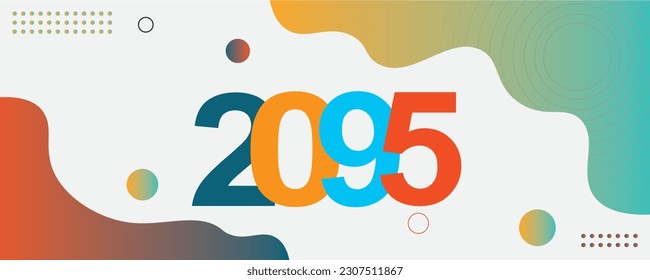 2095 Year logo text design for cover photo. Number design template. vector illustration