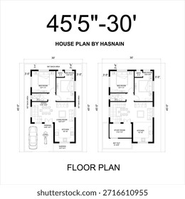 20ft x 50ft Casa Plan 2D Flor Plan