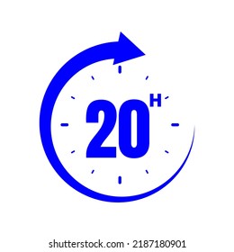 20hours, icon symbol blue, time, o'clock 