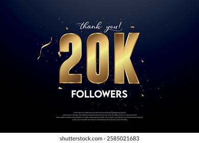 20k followers celebration with beautiful background. design vector.