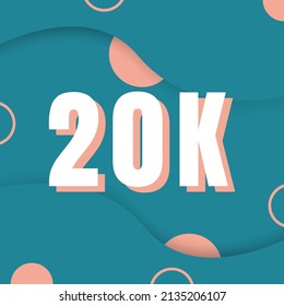 20k followers of social media background design