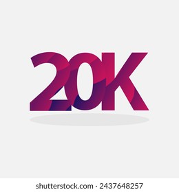 20K number abstract template vector illustration, twenty thousand number template