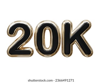 20k text effect 3d rendering illustration element