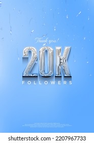 20K thank you followers with bright blue numbers and with a cool theme.