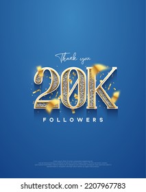 20K thank you followers, elegant design for social media post banner poster.