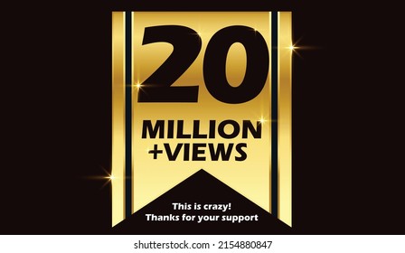 20M Views Celebration Background Design. 20 Million Views