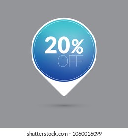 20%off blue sticker