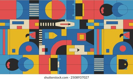 20s, 30s, abstracto, estética, arte, artístico, obra de arte, vanguardia, telón de fondo, fondo, Anuncio, bauhaus, bloque, brutalismo, círculo, collage, color, composición, contemporáneo, cubierta, deconstruido