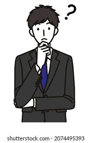 20s and 30s thinking men in suits