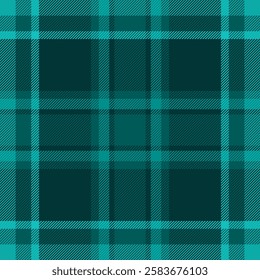 20s pattern textile fabric, thanksgiving texture seamless background. Drapery tartan check vector plaid in teal and dark colors palette.
