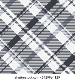20s tartan plaid pattern, grid background check texture. Down fabric seamless vector textile in white and dark colors.