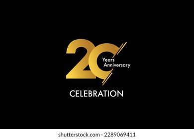 20th, 20 years, 20 year anniversary gold color on black background abstract style logotype. anniversary with gold color isolated on black background, vector design for celebration vector