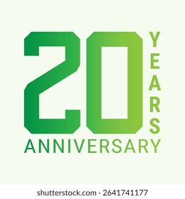 20th Anniversary Celebration design. Vector illustration for milestone marketing campaigns, event promotions, social media visuals, and celebratory branding