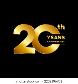 20th Anniversary. Anniversary Celebration Logo design, Logo Vector Illustrations