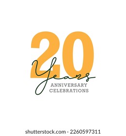 20th anniversary celebration logo design. Vector Eps10
