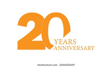 20th Anniversary Celebration Logo – Elegant and luxury Vector Icons for Milestone Celebrations in golden color.