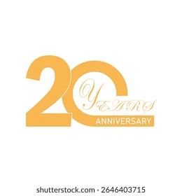 20th Anniversary Celebration Logo – Elegant and luxury Vector Icons for Milestone Celebrations in black and golden color.