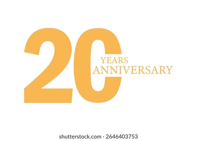 20th Anniversary Celebration Logo – Elegant and luxury Vector Icons for Milestone Celebrations in golden color.