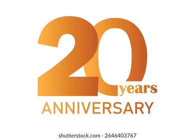 20th Anniversary Celebration Logo – Elegant and luxury Vector Icons for Milestone Celebrations in golden color.