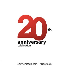 20th anniversary celebration logotype. anniversary logo simple isolated on white background, vector design for celebration, invitation card, and greeting card