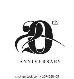 20th Anniversary Celebration Simple Monogram Design Stock Vector ...