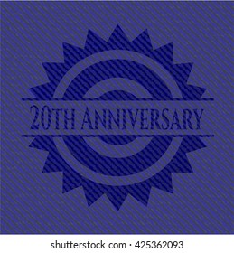 20th Anniversary with denim texture