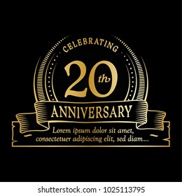 20th anniversary design template. Vector and illustration.