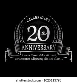 20th anniversary design template. Vector and illustration.