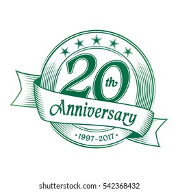 20th anniversary design template. Vector and illustration.