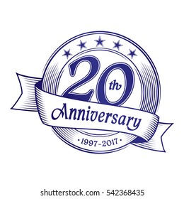 20th anniversary design template. Vector and illustration.