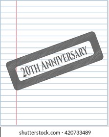 20th Anniversary emblem draw with pencil effect