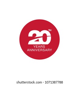 20th anniversary emblem. Twenty years anniversary celebration symbol