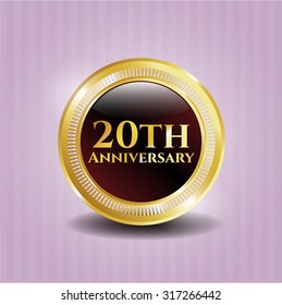 20th Anniversary gold shiny emblem