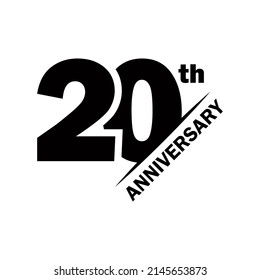 20th Anniversary Illustration Vector Design On White Background.