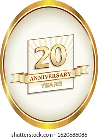 20th anniversary logo background vector design for celebration