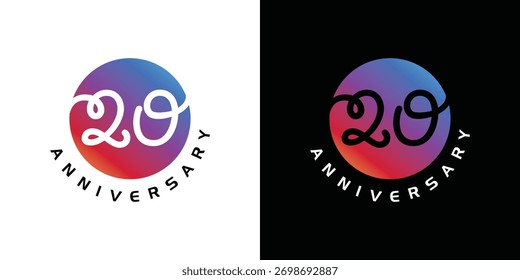 20th anniversary logo design template.