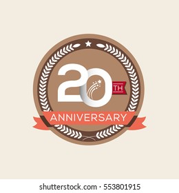 20th anniversary logo design template.