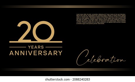 20th anniversary logo. Golden anniversary celebration logo design for booklet, leaflet, magazine, brochure poster, web, invitation or greeting card. vector illustrations.