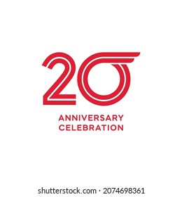 20th anniversary logo template. vector illustration
