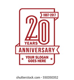 Logo del 20 aniversario. Vector e ilustración.