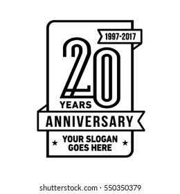 20th Anniversary Logo. Vector And Illustration.