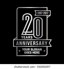 20th anniversary logo. Vector and illustration.