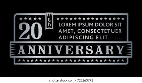 20th anniversary logo. Vector and illustration.