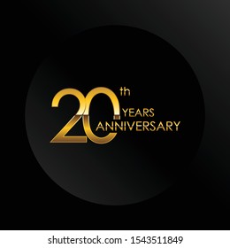 20th anniversary logo vector template. Design for banner, greeting cards or print.