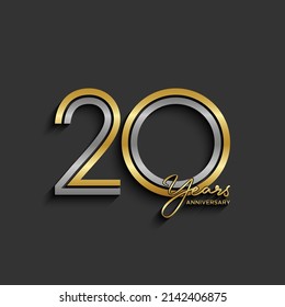 20th anniversary logotype. Anniversary celebration template design for booklet, leaflet, magazine, brochure poster, banner, web, invitation or greeting card. Vector illustrations.