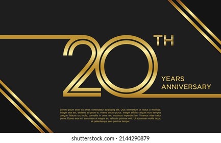 20th anniversary logotype. Anniversary celebration template design for booklet, leaflet, magazine, brochure poster, banner, web, invitation or greeting card. Vector illustrations.